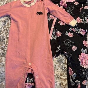 Pink and Black Baby Onesie Set